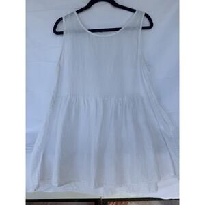 Francesca Bettini 100% Linen Top Gathered waist Made in Italy Med